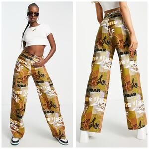 AsYou Y2K Vintage Printed Graphic Wide Leg Pants Size 2 Streetwear Indie